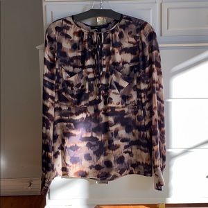 Bcbg maxazria silk leopard blouse